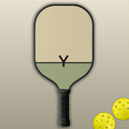 Monogramm Zwei Tone Sand & Sage mit schwarz Pickleball Schläger