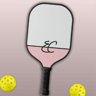 Monogramm Zwei-Tone-Verschraubung und Rose mit Sch Pickleball Schläger