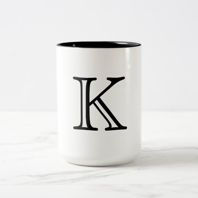 Monogramm Zweifarbige Tasse (Mittel)