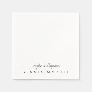 monogrammatisch | Roman Numeral Wedding Date Serviette