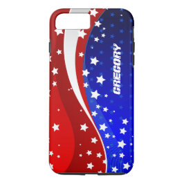 Monogrammatisches Abstraktes amerikanisches Flag D Case-Mate iPhone Hülle