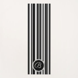 Monogrammatisches Black Striped Yoga Mat Yogamatte