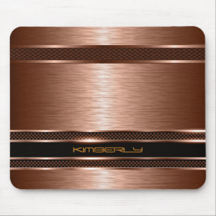 Monogrammatisches Kupfermetallic-bürstenes Alumini Mousepad