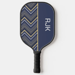 Monogrammatisches Zickzack Blau Pickleball Schläger