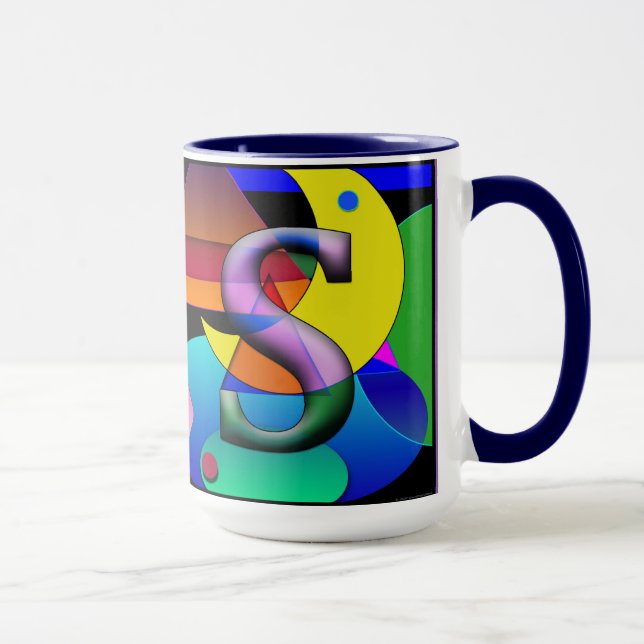 Monogrammatisierte, initialisierte Kaffee-Tasse Tasse (Rechts)