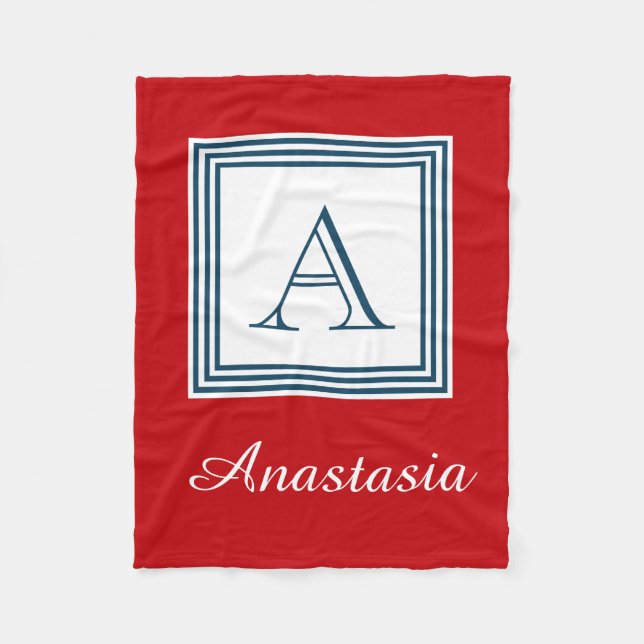 Monogrammdesign Fleecedecke (Vorderseite)