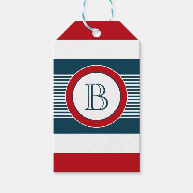 Monogrammdesign Geschenkanhänger (Vorderseite)