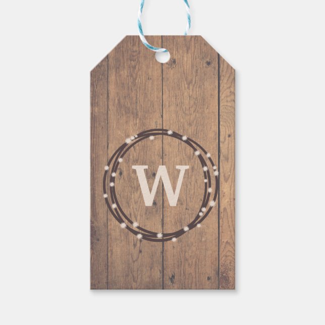Monogrammdesign Geschenkanhänger (Vorderseite)