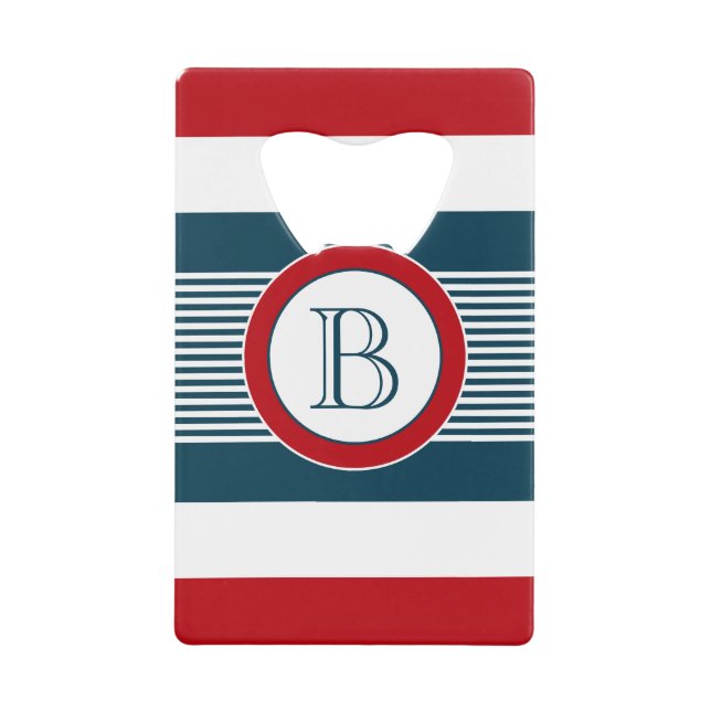 Monogrammdesign Kreditkarten Flaschenöffner (Vorderseite)