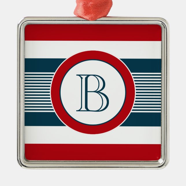 Monogrammdesign Ornament Aus Metall (Vorne)