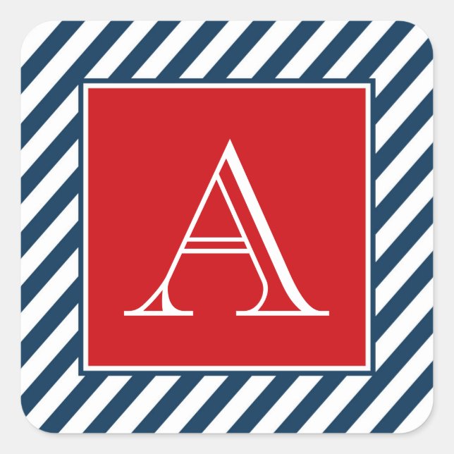 Monogrammdesign Quadratischer Aufkleber (Vorderseite)