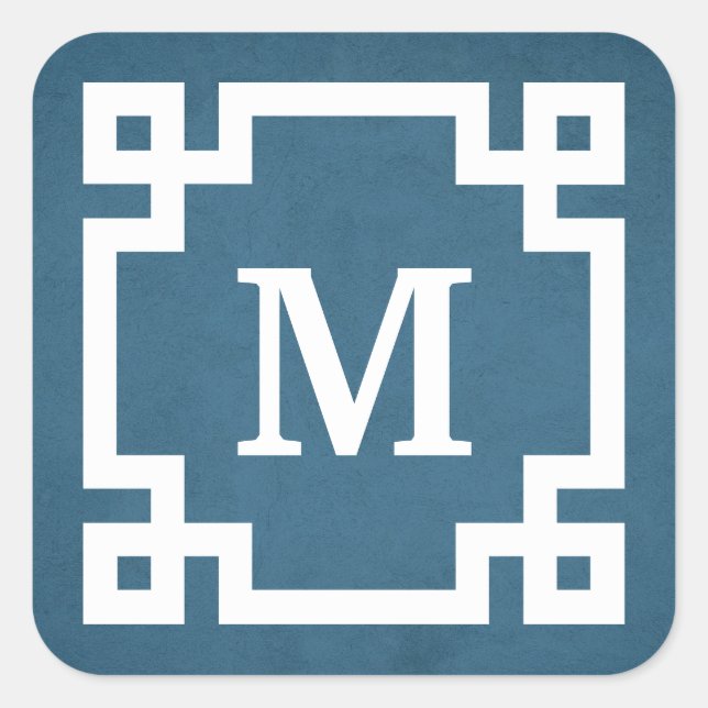 Monogrammdesign Quadratischer Aufkleber (Vorderseite)