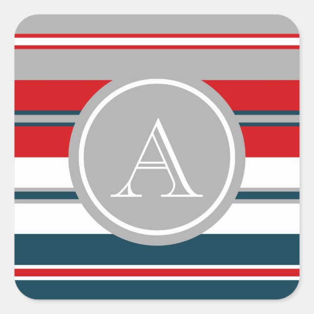 Monogrammdesign Quadratischer Aufkleber (Vorderseite)