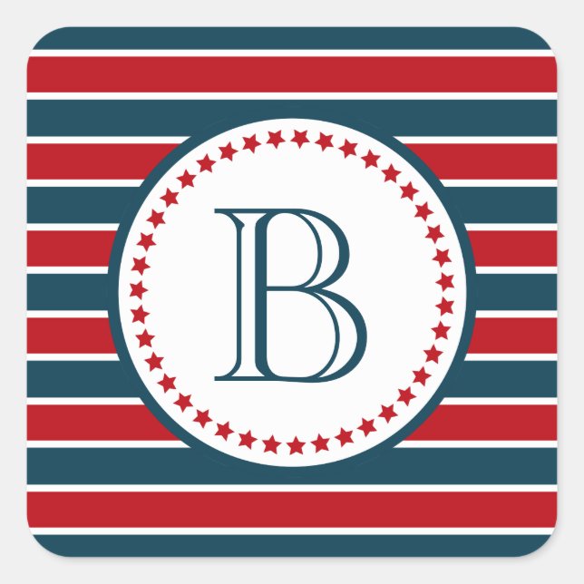 Monogrammdesign Quadratischer Aufkleber (Vorderseite)