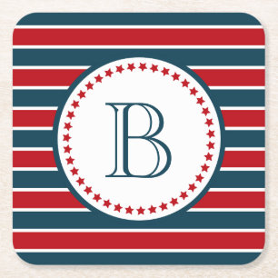 Monogrammdesign Rechteckiger Pappuntersetzer