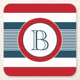 Monogrammdesign Rechteckiger Pappuntersetzer
