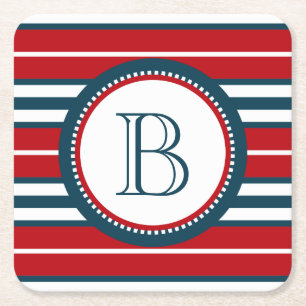 Monogrammdesign Rechteckiger Pappuntersetzer