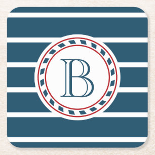 Monogrammdesign Rechteckiger Pappuntersetzer