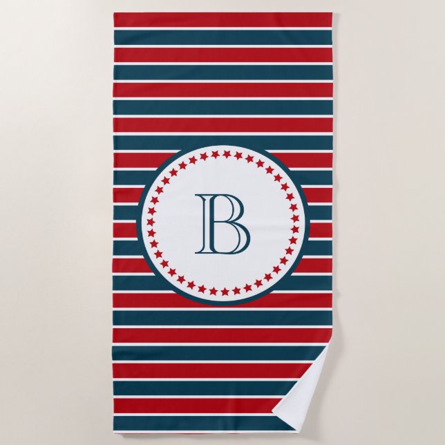Monogrammdesign Strandtuch (Vorderseite)