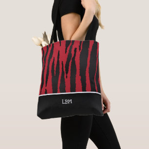 Monogrammdunkelrote Zebra-Streifen