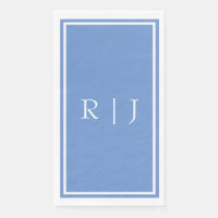 Monogramme Cornflower Blue Colorful Classy Hochzei