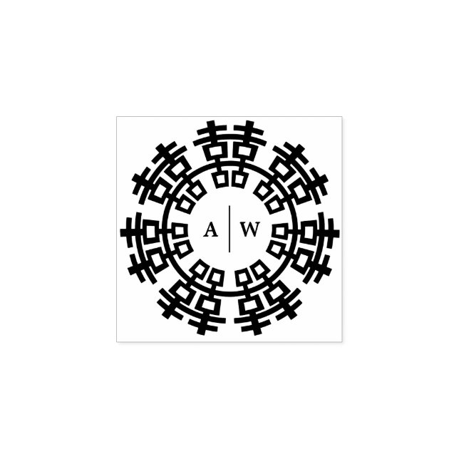 Monogramme & Double Happiness Ring Chinese Wedding Gummistempel (Prägung)