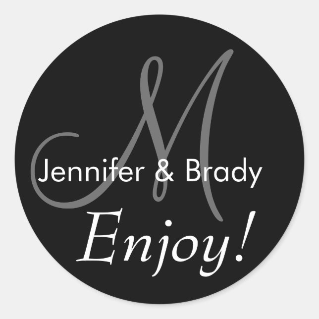 Monogramme für Gastgeschenke Hochzeiten Runder Aufkleber (Vorderseite)