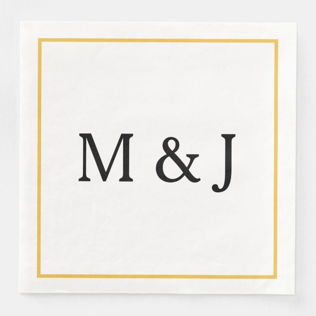 Monogramme Gold Black Individuelle Name Moderne Ho Serviette (Vorderseite)