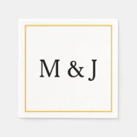 Monogramme Individuelle Name Gold Black Modern Wed