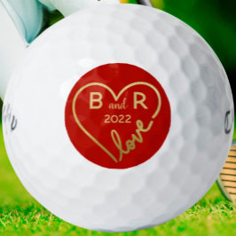 Monogramme/Initialen der Liebe des Herzens Golfball