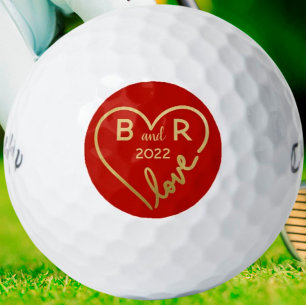 Monogramme/Initialen der Liebe des Herzens Golfball
