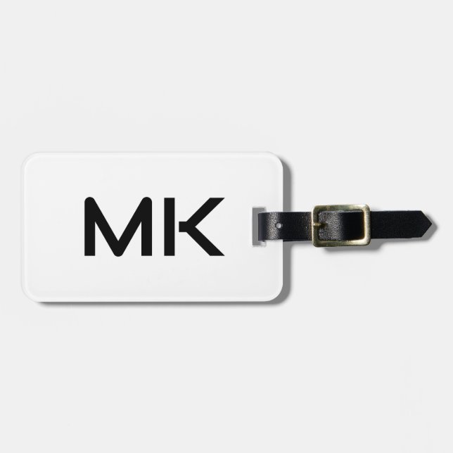 Monogramme Initialen Namensgeschenk Vorzug Schwarz Gepäckanhänger (Vorderseite horizontal)