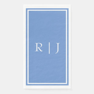 Monogramme Kornblumenblau Farbige Elegante Hochzei Serviette