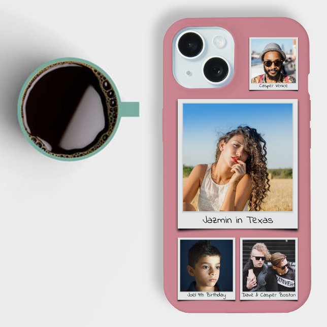 Monogramme oder Namen für Fotocollagen in rosa Far iPhone 15 Hülle (Von Creator hochgeladen)