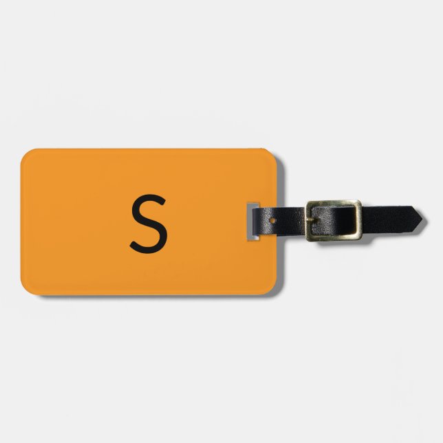 Monogramme Pumpkin Orange Herbstgeschenk Gepäckanhänger (Vorderseite horizontal)