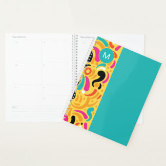 Monogrammed Boldy Colored Abstract Planer