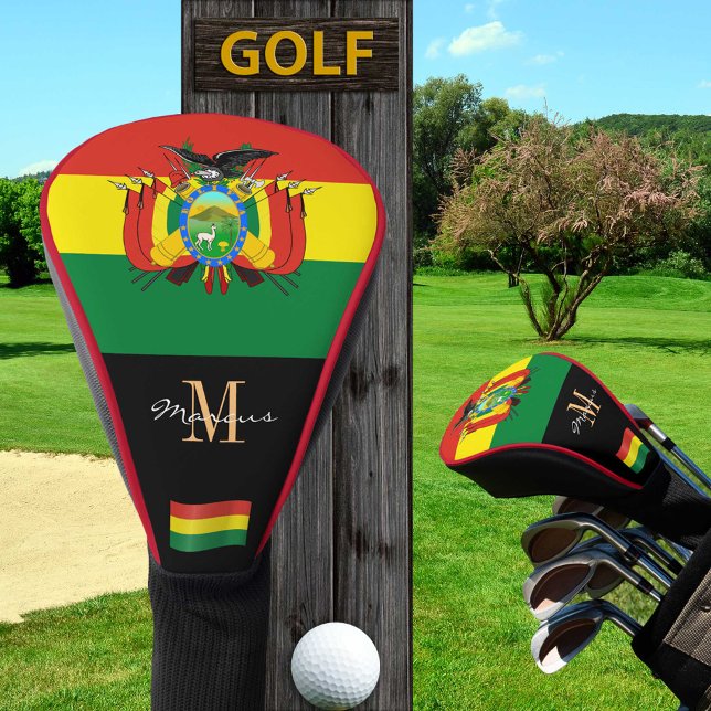 Monogrammed & Bolivian Flag Golf Clubs Covers Golf Headcover (Von Creator hochgeladen)