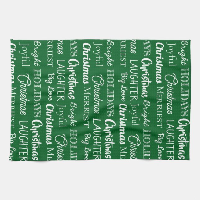 Monogrammed Custom Names for Christmas Geschirrtuch (Horizontal)