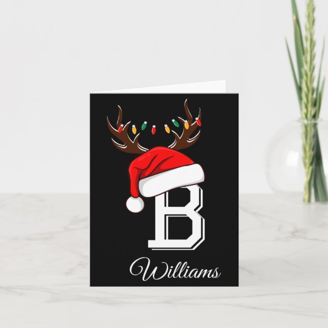 Monogrammed Family Christmas Matching Outfits _3  Karte (Vorderseite)