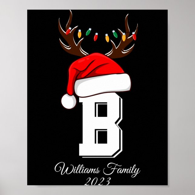 Monogrammed Family Christmas Matching Outfits  Poster (Vorne)