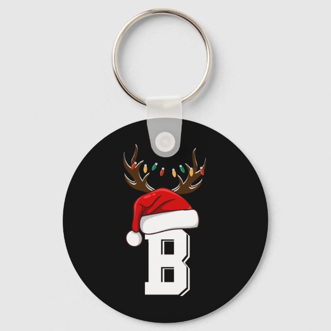 Monogrammed Family Christmas Matching Outfits  Schlüsselanhänger (Vorderseite)