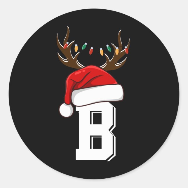 Monogrammed Family Christmas Matching Outfits T Sh Runder Aufkleber (Vorderseite)