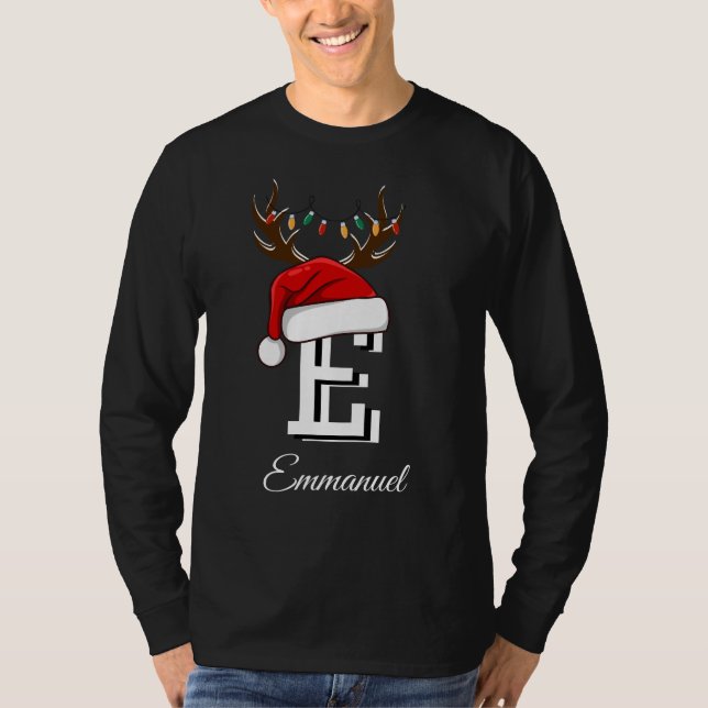 Monogrammed Family Christmas Matching Outfits T-Shirt (Vorderseite)