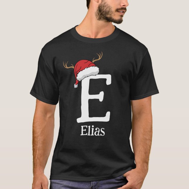 Monogrammed Family Christmas Personalize With Name T-Shirt (Vorderseite)