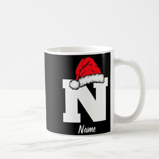Monogrammed Family Christmas With Name  Kaffeetasse (Rechts)