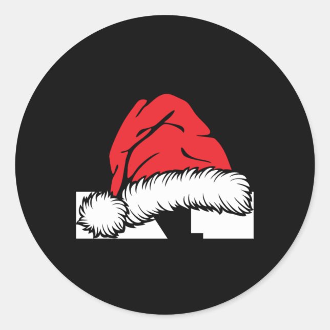 Monogrammed Family Christmas With Name  Runder Aufkleber (Vorderseite)