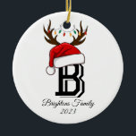 Monogrammed Family Name Santa Claus Christmas  Keramik Ornament<br><div class="desc">Monogrammed Family Name Santa Claus Christmas</div>