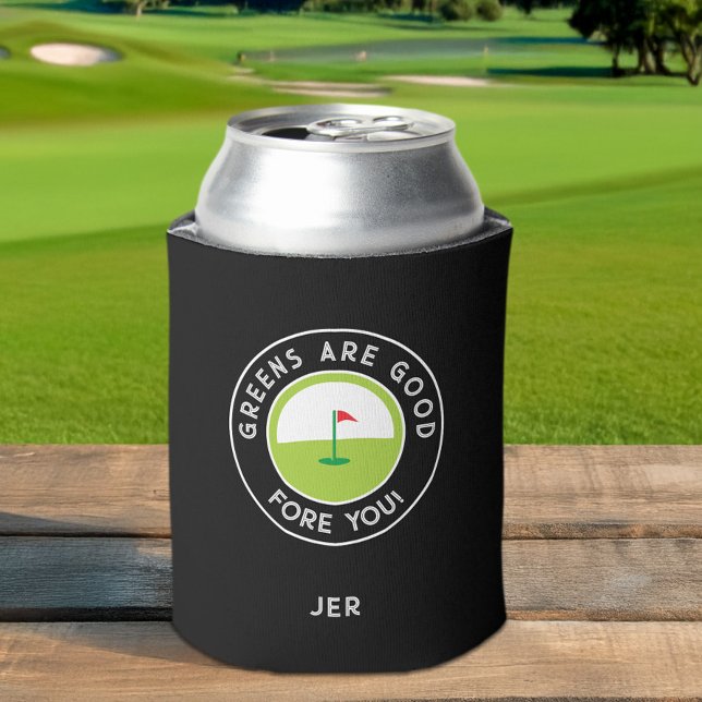 Monogrammed – GREENS ARE GOOD FORE YOU! Funny Golf Dosenkühler (Monogrammed – GREENS ARE GOOD FORE YOU! Funny Golf Can Cooler)