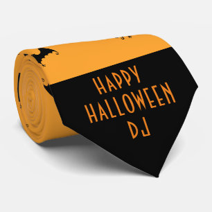 Monogrammed Halloween & Black Bats, Orange Krawatte