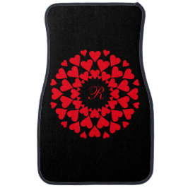 Monogrammed Heart Explosion Autofußmatte